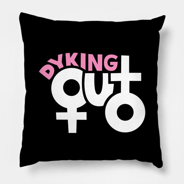 Dyking Out Black Pillow
